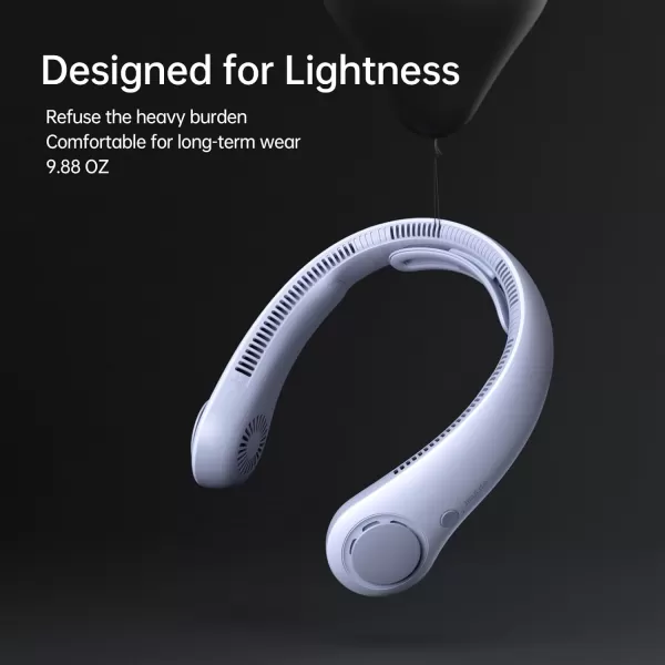 JISULIFE Portable Neck Fan Upgraded Necksupport Personal Fan Hands Free 5 Speed Gears Adjustment 3900 mAh Wearable Bladeless Fan Quiet Rechargeable Fan Fashionable Gifts for Women Men GreySunny Blue