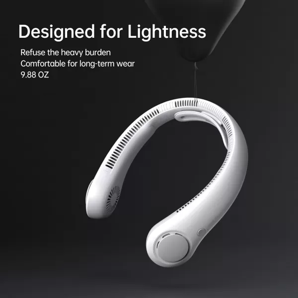 JISULIFE Portable Neck Fan Upgraded Necksupport Personal Fan Hands Free 5 Speed Gears Adjustment 3900 mAh Wearable Bladeless Fan Quiet Rechargeable Fan Fashionable Gifts for Women Men GreyFoggy Grey