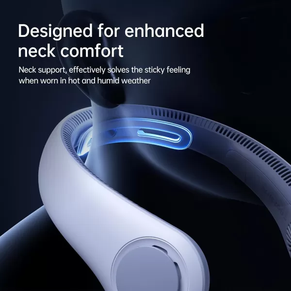 JISULIFE Portable Neck Fan Upgraded Necksupport Personal Fan Hands Free 5 Speed Gears Adjustment 3900 mAh Wearable Bladeless Fan Quiet Rechargeable Fan Fashionable Gifts for Women Men GreySunny Blue