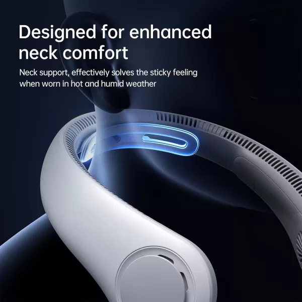 JISULIFE Portable Neck Fan Upgraded Necksupport Personal Fan Hands Free 5 Speed Gears Adjustment 3900 mAh Wearable Bladeless Fan Quiet Rechargeable Fan Fashionable Gifts for Women Men GreyFoggy Grey
