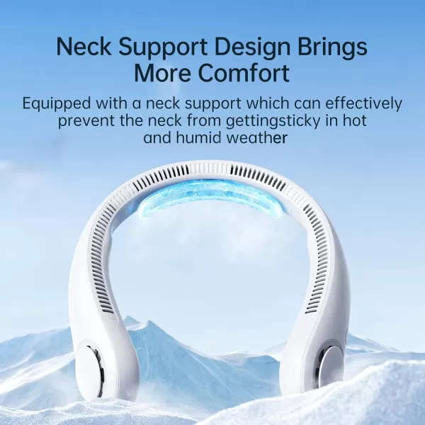 JISULIFE Portable Neck Fan Upgraded Necksupport Personal Fan Hands Free 5 Speed Gears Adjustment 3900 mAh Wearable Bladeless Fan Quiet Rechargeable Fan Fashionable Gifts for Women Men GreyGREY