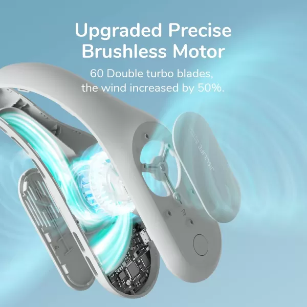 JISULIFE Portable Ultimate Bladeless Neck Fan 31 Speeds Rechargeable Personal Fan for Neck with Multi Motors USB Wearable Fan for Outdoor Home Office with Silicone Neck Brace  Space GreyGrey