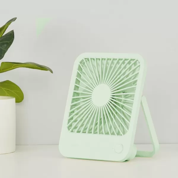 JISULIFE Small Desk Fan Battery Operated Small Fan180 Foldable Portable Fan 4 Speeds Adjustable Ultra Quiet for Home Office Travel OutdoorWhiteGreen