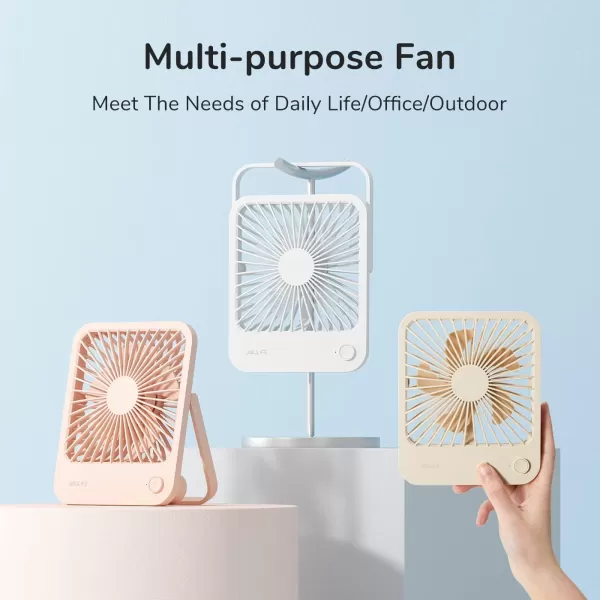 JISULIFE Small Desk Fan Battery Operated Small Fan180 Foldable Portable Fan 4 Speeds Adjustable Ultra Quiet for Home Office Travel OutdoorWhiteWhite