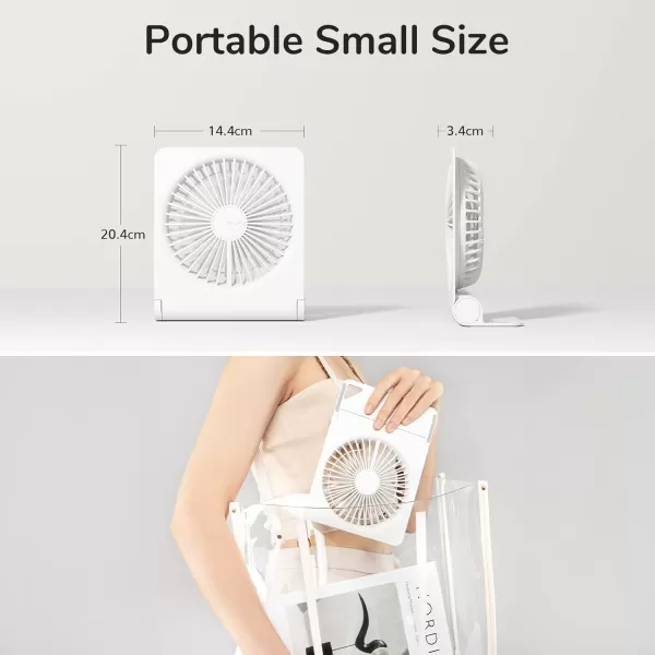JISULIFE Small Desk Fan Portable USB Rechargeable Fan 160 Tilt Folding Personal Mini Fan with 4500mAh Battery Strong Wind Ultra Quiet 4 Speed Modes for Office Home Camping  WhiteWhite