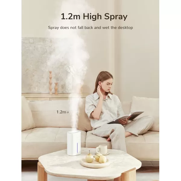 JISULIFE Small Desk Humidifier 1L Cool Mist Air Humidifier for Baby Bedroom Home and Office UV Ionization Lamp Water Leakproof 3 Timer Options ampamp 2 Mist Levels Whisper Quiet Auto Off  White