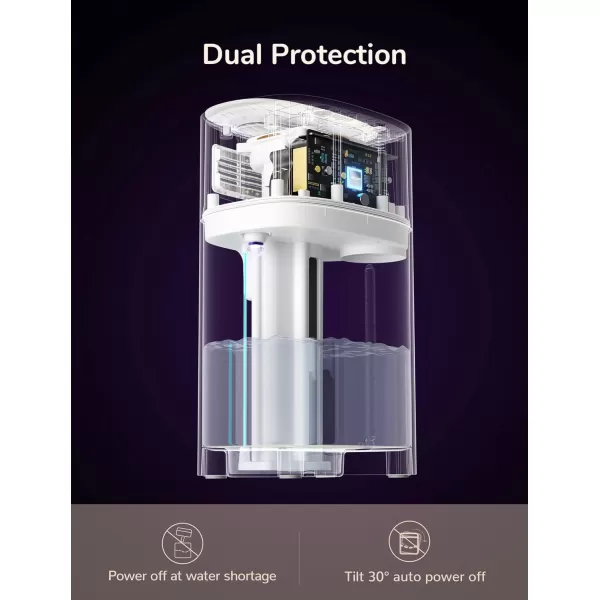JISULIFE Small Desk Humidifier 1L Cool Mist Air Humidifier for Baby Bedroom Home and Office UV Ionization Lamp Water Leakproof 3 Timer Options ampamp 2 Mist Levels Whisper Quiet Auto Off  White