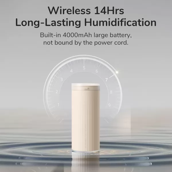 JISULIFE Small Humidifier 500ml Portable Mini Humidifier Personal Cool Mist Humidifiers for Bedroom Quiet Dual Mist Ports Auto ShutOff Gifts for Men Women Mom Dad BrownBrown