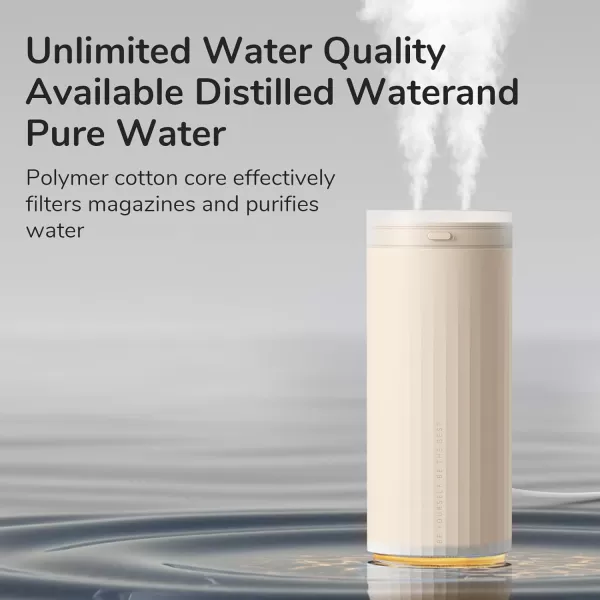 JISULIFE Small Humidifier 500ml Portable Mini Humidifier Personal Cool Mist Humidifiers for Bedroom Quiet Dual Mist Ports Auto ShutOff Gifts for Men Women Mom Dad BrownBrown HU16A