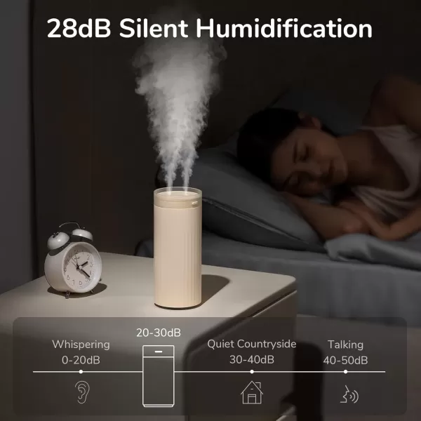 JISULIFE Small Humidifier 500ml Portable Mini Humidifier Personal Cool Mist Humidifiers for Bedroom Quiet Dual Mist Ports Auto ShutOff Gifts for Men Women Mom Dad BrownBrown
