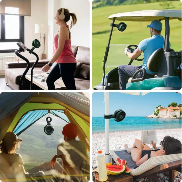 JISULIFE Stroller Fan Baby Fan 4000mAh Battery Operated with 4 Speeds Rechargeable 720Rotatable Clip on for Baby CarseatCribGolf CartTreadmill GreenGreen