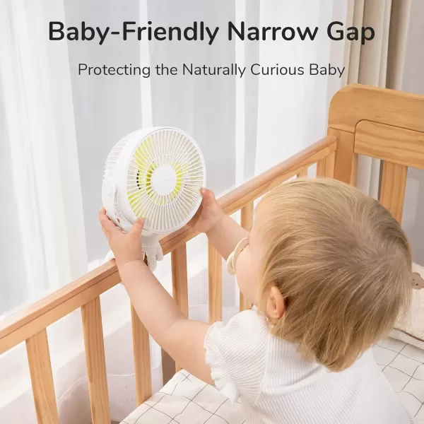 JISULIFE Stroller Fan Baby Fan 4000mAh Battery Operated with 4 Speeds Rechargeable 720Rotatable Clip on for Baby CarseatCribGolf CartTreadmill GreenWhite