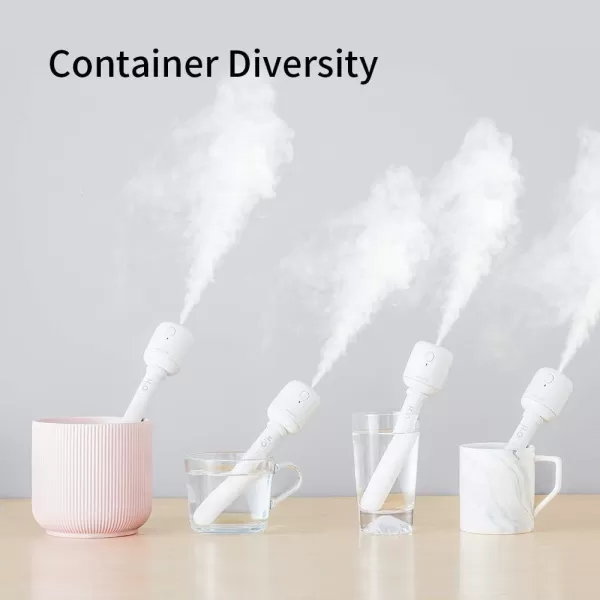 Mini Portable Humidifiers Max 14Hrs Travel Personal Battery Operated Humidifier with Container Diversity Auto ShutOff UltraQuiet USB Rechargeable Humidifier for TravelCarBedroomOfficePlantsWhite