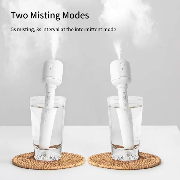 Mini Portable Humidifiers Max 14Hrs Travel Personal Battery Operated Humidifier with Container Diversity Auto ShutOff UltraQuiet USB Rechargeable Humidifier for TravelCarBedroomOfficePlantsWhite