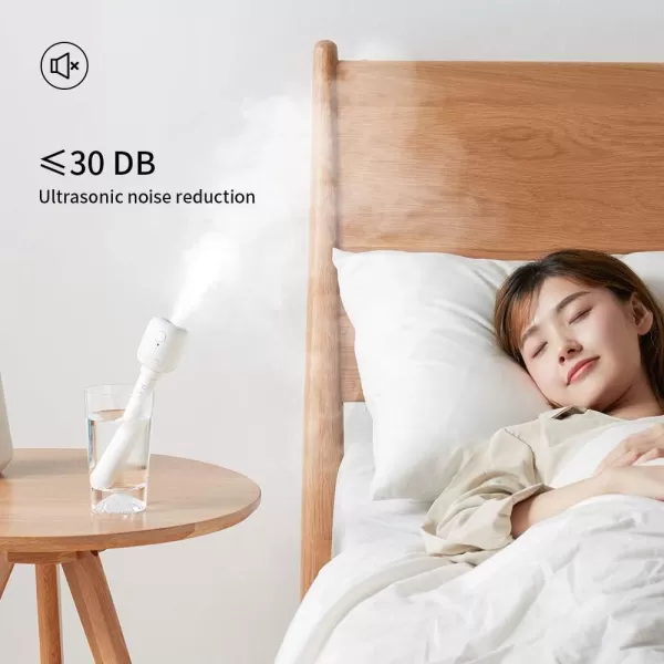 Mini Portable Humidifiers Max 14Hrs Travel Personal Battery Operated Humidifier with Container Diversity Auto ShutOff UltraQuiet USB Rechargeable Humidifier for TravelCarBedroomOfficePlantsWhite