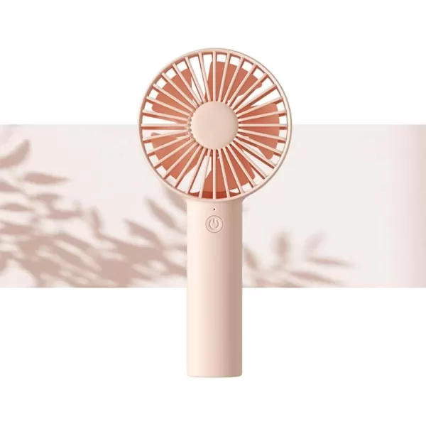 JISULIFE Handheld Fan Portable Small Fan with 3 Speeds USB Rechargeable Hand Fan Personal Fan Battery Operate for Outdoor Indoor Commute Office Travel Gifts BeigePink