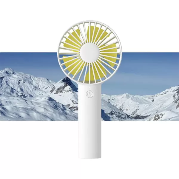 JISULIFE Handheld Fan Portable Small Fan with 3 Speeds USB Rechargeable Hand Fan Personal Fan Battery Operate for Outdoor Indoor Commute Office Travel Gifts BeigeWhite