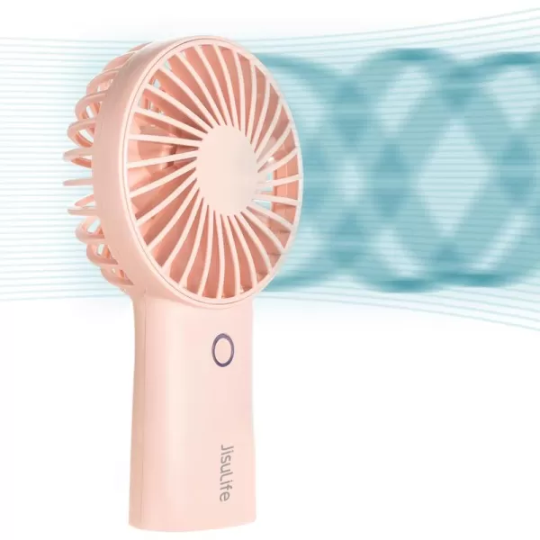 JISULIFE Handheld Portable 20H Max Cooling Time Mini Hand Fan 4000mAh USB Rechargeable Personal Fan Battery Operated Small Fan with 3 Speeds for TravelCommuteMakeupOfficeBluePink