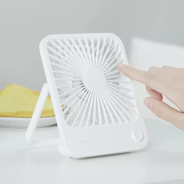 JISULIFE Small Desk Fan Battery Operated Small Fan180 Foldable Portable Fan 4 Speeds Adjustable Ultra Quiet for Home Office Travel OutdoorWhiteWhite