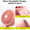imageJISULIFE Handheld Fan Life7  Ultimate Flexibility HighPower Motor LED Display 195 Hrs Cooling 5000mAh Rechargeable 5Speed Foldable Design 3IN1 Portable Fan for Travel Cruise BeachBlackPink