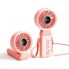 imageJISULIFE Handheld Fan Life7  Ultimate Flexibility HighPower Motor LED Display 195 Hrs Cooling 5000mAh Rechargeable 5Speed Foldable Design 3IN1 Portable Fan for Travel Cruise BeachBlackPink