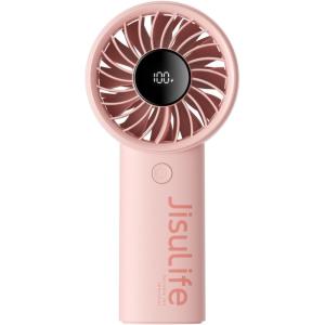imageJISULIFE Handheld Fan Life45Speed Turbo Wind Pro5000mAh Portable Rechargeable Fan with LED Display Powerful Motor Summer Essentials for TravelBeachVacationMakeupConcertsCruiseBlackPink