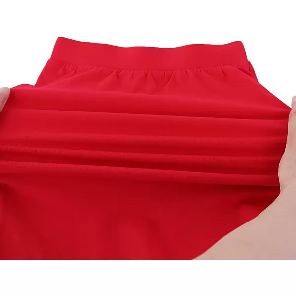 Noomelfish Girls 2 Pack Knee Length Pencil Skirts Plain Stretch Cotton Modest Skirt 514 YearsBlackRed