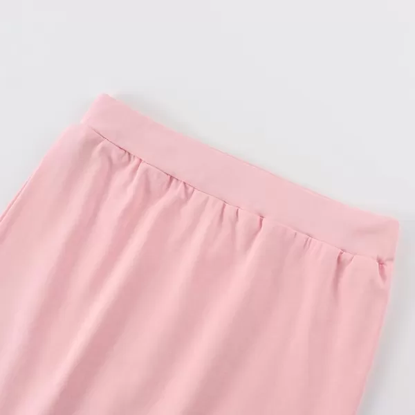 Noomelfish Girls 2 Pack Knee Length Pencil Skirts Plain Stretch Cotton Modest Skirt 514 YearsPinkBlack