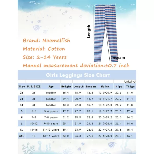 Noomelfish Girls 2Pack Classic Cotton Full Length Leggings 212 YearsWhiteBrown