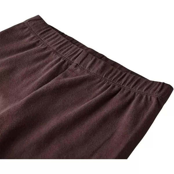 Noomelfish Girls 2Pack Classic Cotton Full Length Leggings 212 YearsWhiteBrown