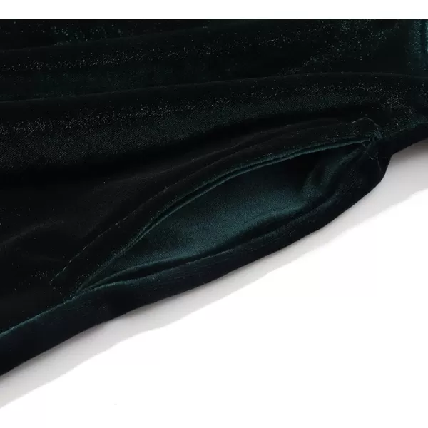 Noomelfish Girls 34 Sleeve Velvet Twirly Dress Casual Skater Dresses with Pockets 412 YearsDark Green