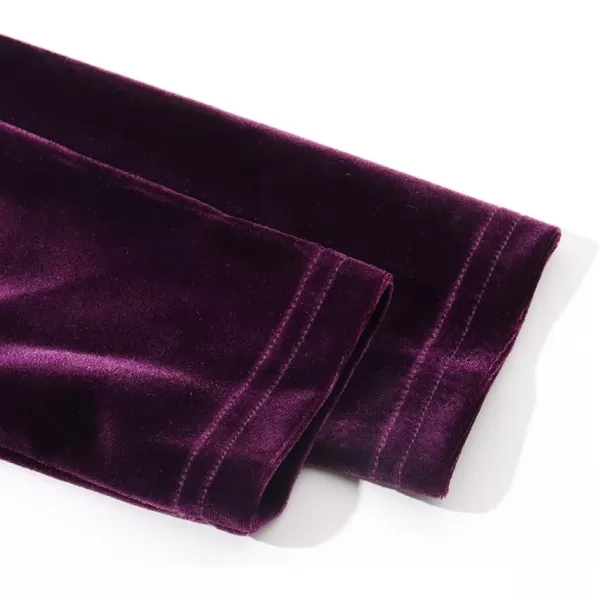 Noomelfish Girls 34 Sleeve Velvet Twirly Dress Casual Skater Dresses with Pockets 412 YearsDark Purple