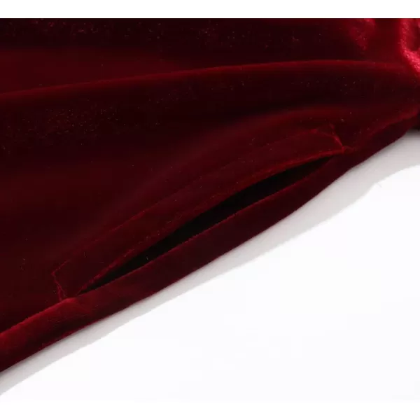 Noomelfish Girls 34 Sleeve Velvet Twirly Dress Casual Skater Dresses with Pockets 412 YearsWine Red