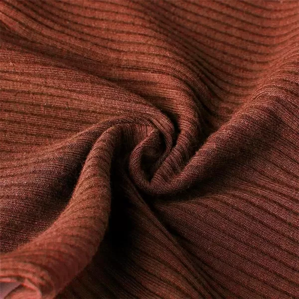 Noomelfish Girls Basic Ribbed Leggings Kids Cotton Kint Footless Full Length Tights Pants 214 YearsBrown