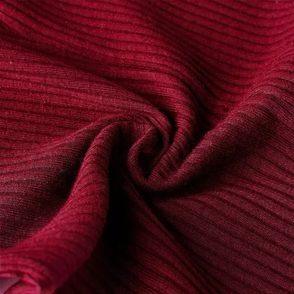 Noomelfish Girls Basic Ribbed Leggings Kids Cotton Kint Footless Full Length Tights Pants 214 YearsBurgundy