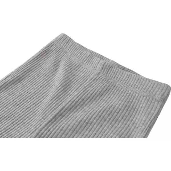 Noomelfish Girls Basic Ribbed Leggings Kids Cotton Kint Footless Full Length Tights Pants 214 YearsGray