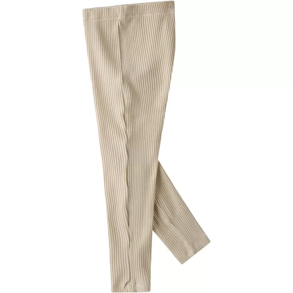 Noomelfish Girls Basic Ribbed Leggings Kids Cotton Kint Footless Full Length Tights Pants 214 YearsKhaki