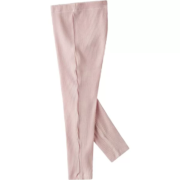 Noomelfish Girls Basic Ribbed Leggings Kids Cotton Kint Footless Full Length Tights Pants 214 YearsLight Pink