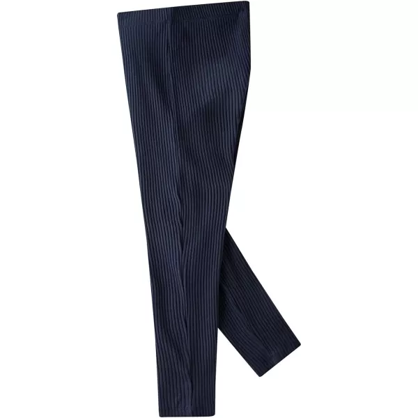 Noomelfish Girls Basic Ribbed Leggings Kids Cotton Kint Footless Full Length Tights Pants 214 YearsNavy