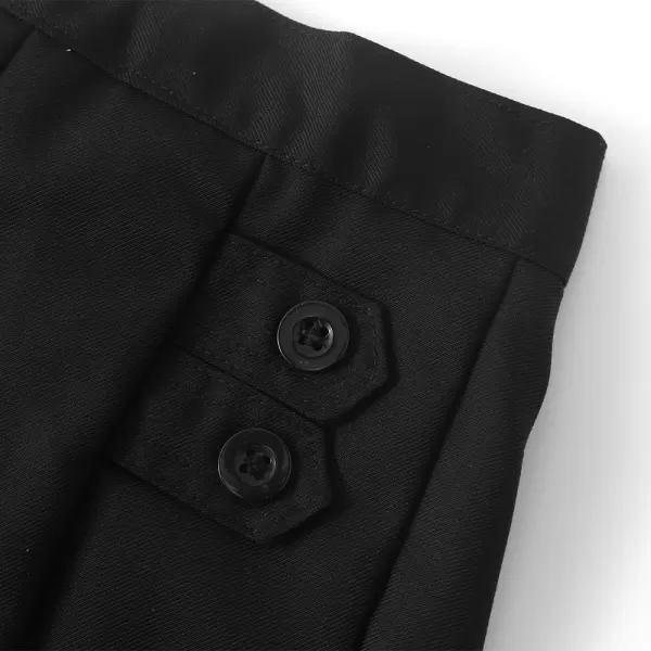 Noomelfish Girls Button Pleated Scooter Skirt School Uniform Skort 512 YearsBlack