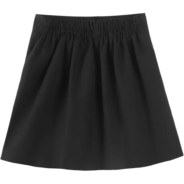 Noomelfish Girls Button Pleated Scooter Skirt School Uniform Skort 512 YearsBlack