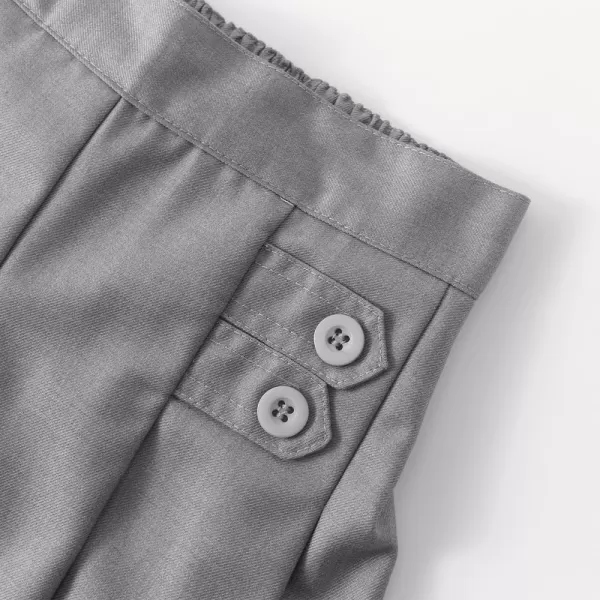 Noomelfish Girls Button Pleated Scooter Skirt School Uniform Skort 512 YearsGrey