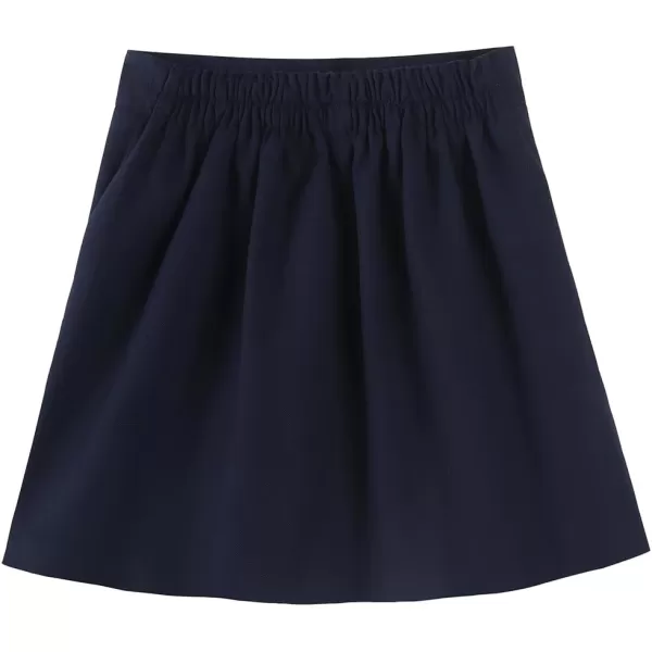 Noomelfish Girls Button Pleated Scooter Skirt School Uniform Skort 512 YearsNavy Blue