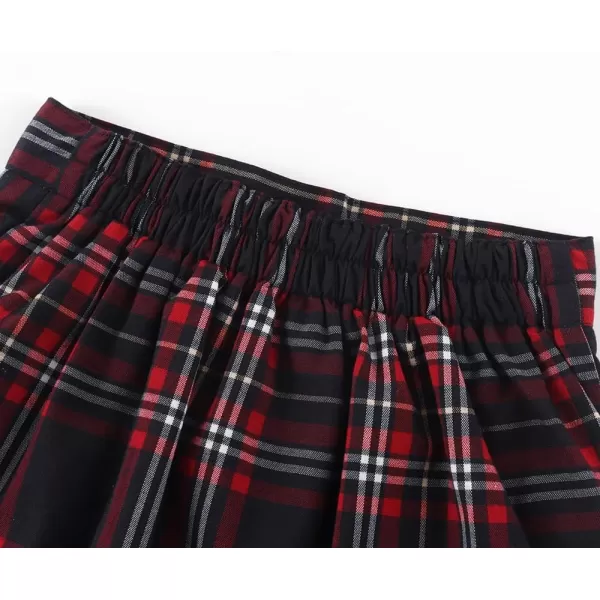 Noomelfish Girls Button Pleated Scooter Skirt School Uniform Skort 512 YearsRed Plaid