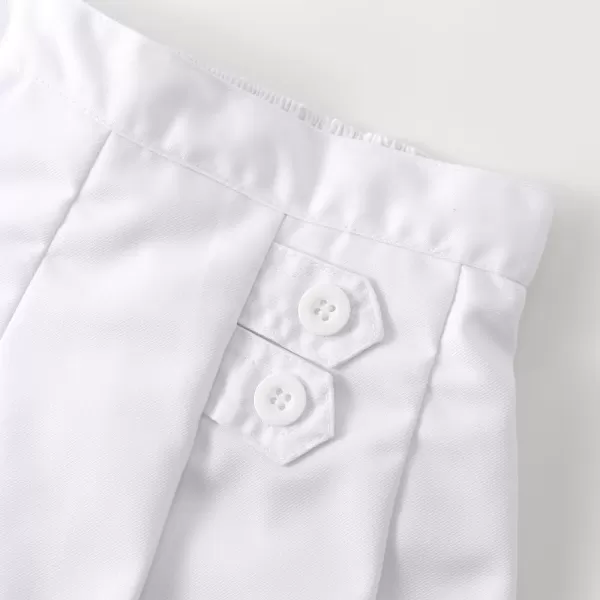 Noomelfish Girls Button Pleated Scooter Skirt School Uniform Skort 512 YearsWhite