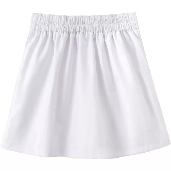 Noomelfish Girls Button Pleated Scooter Skirt School Uniform Skort 512 YearsWhite