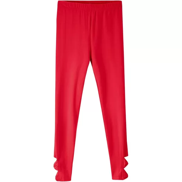 Noomelfish Girls Cotton Bow Stretch Leggings Kids Soft Ankle Length Tights Pants 412 YearsRed