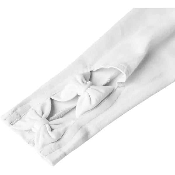 Noomelfish Girls Cotton Bow Stretch Leggings Kids Soft Ankle Length Tights Pants 412 YearsWhite