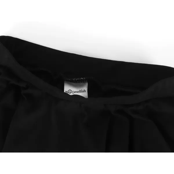 Noomelfish Girls Cotton Handkerchief Hem Twirl Skirt Mini Stretch Dance Skirts 512 YearsBlack