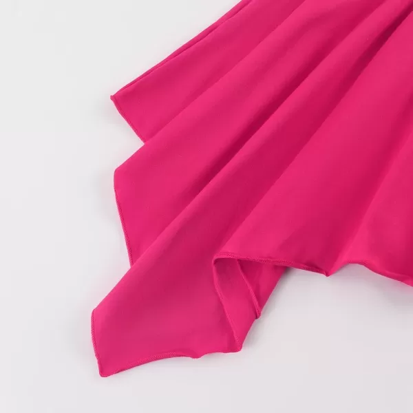 Noomelfish Girls Cotton Handkerchief Hem Twirl Skirt Mini Stretch Dance Skirts 512 YearsHot Pink